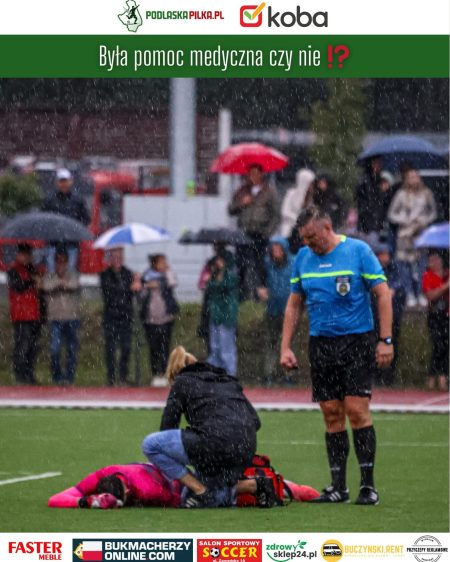 Była pomoc medyczna w meczu Dębu z Mielnikiem czy nie?