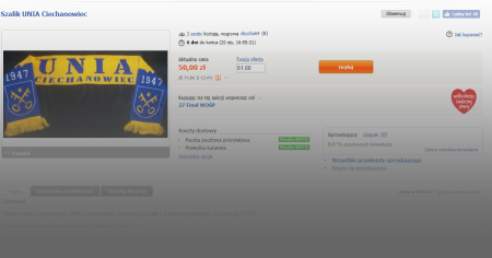 Szalik Unii Ciechanowiec na licytacji dla WOŚP!