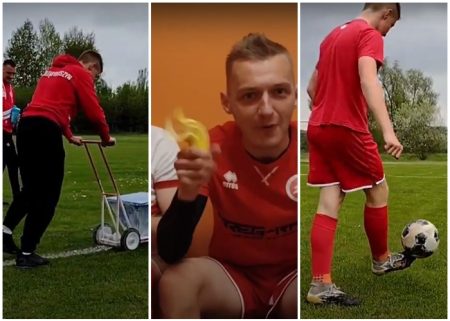 „Wokół meczu” w Knyszynie. Malowanie linii, banany, „dookoła świata”[FILM]