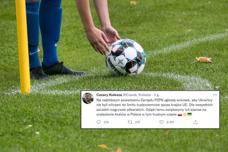 Ukraińcy nie będą wliczani do limitu piłkarzy spoza UE. Propozycja Cezarego Kuleszy